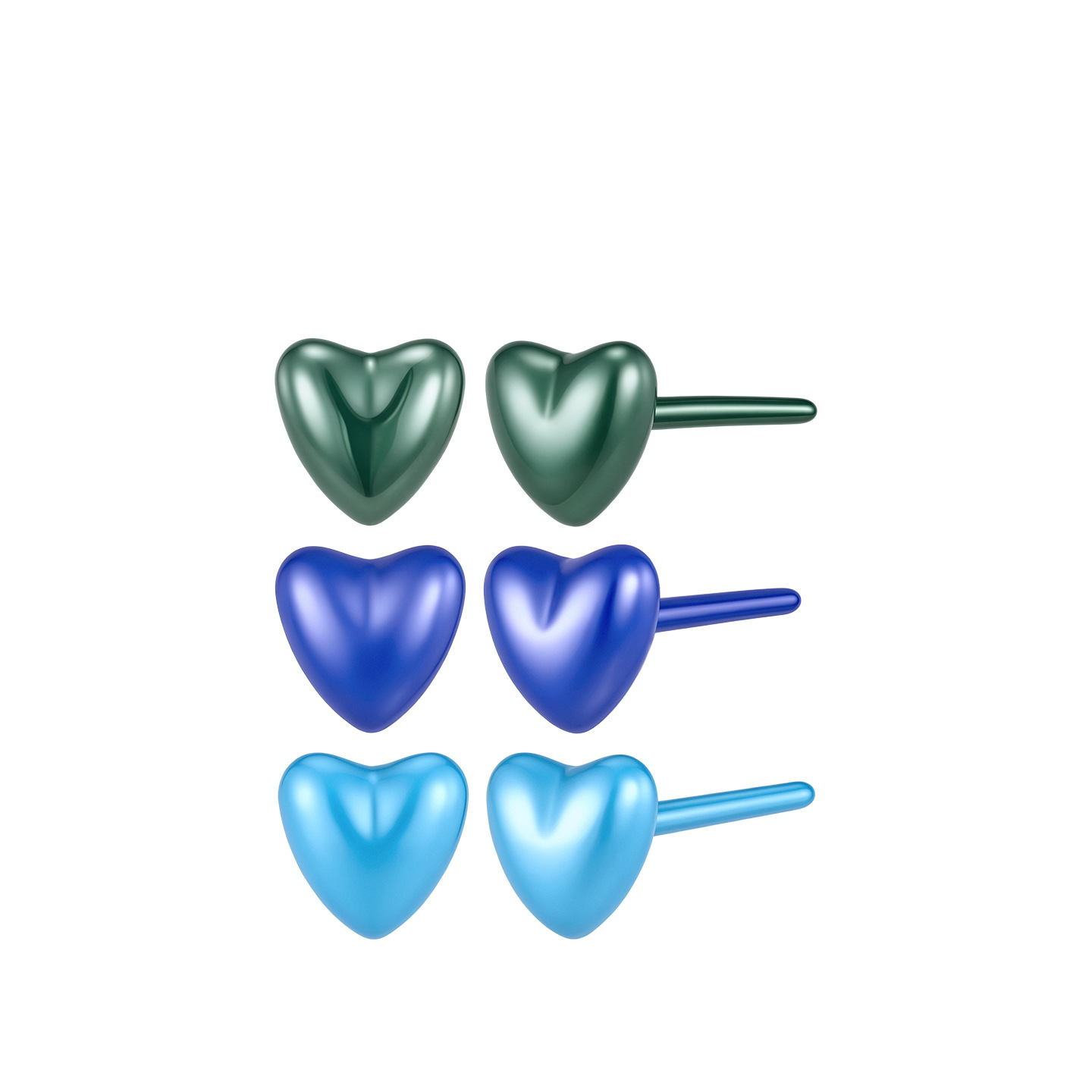 Pendientes de Cerámica en Forma de Corazón 3 Pares Galvanizado para Mujer