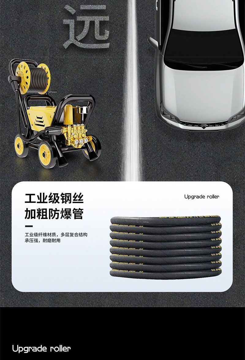 Car Washing Machine 220V High-Pressure Household High-Power New Model Water Gun for Cleaning Floors and Washing Cars with Pressure Booster Pump