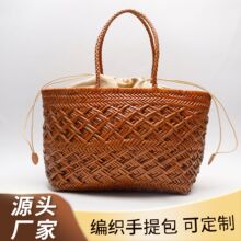 法式编织菜篮子母包复古潮流女士手提包休闲时尚单肩腋下包批发