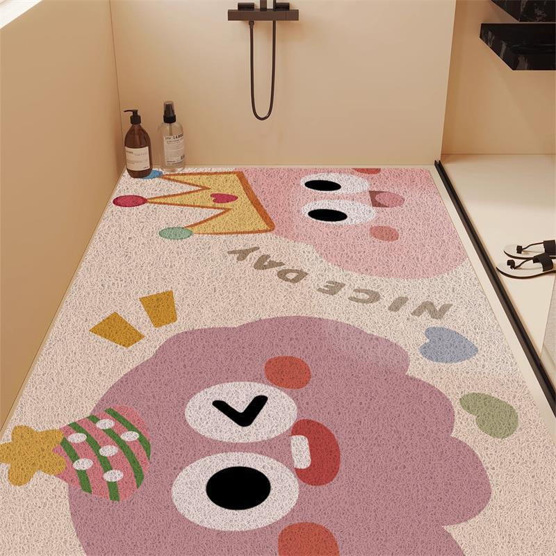 Bathroom Non-Slip Floor Mat, Full Coverage Anti-Fall Durable Foot Mat, Wire Loop Shower Mat, Customizable Waterproof Carpet Bathroom Non-Slip Floor Mat, Full Coverage Anti-Fall Durable Foot Mat, Wire Loop Shower Mat, Customizable Waterproof Carpet