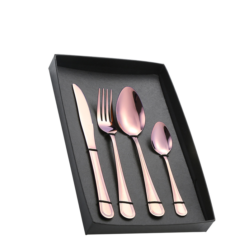 Fuente transfronteriza cubiertos de acero inoxidable cuchillos y tenedores cucharas de doble línea cucharas de té cucharas de té