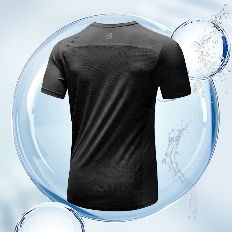Camiseta deportiva de verano delgada de manga corta ropa de secado rápido suelta de hielo transpirable ropa de correr de media manga camisa absorvente de sudor