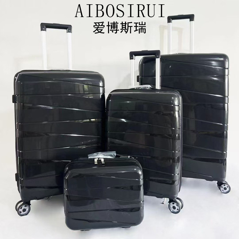 Procesamiento personalizado de comercio exterior trolley case de embarque de rueda universal marca personalizada tres piezas maleta de fábrica