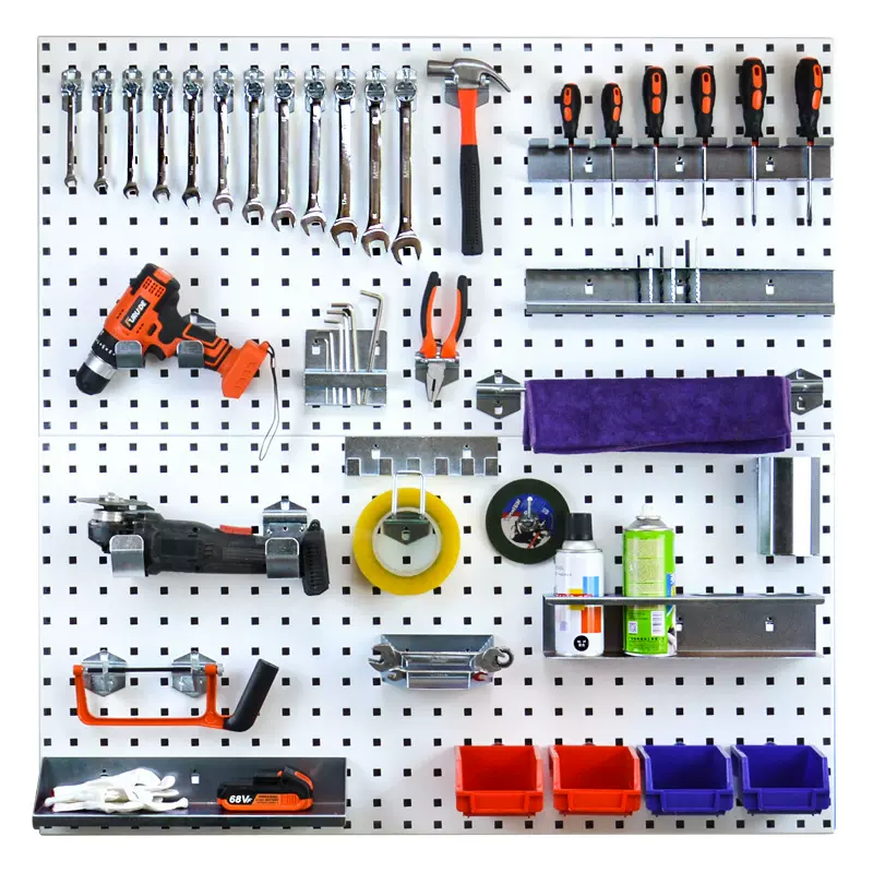 厂家直供五金工具挂板方孔洞洞板维修工具收纳架仓库间置物架挂板