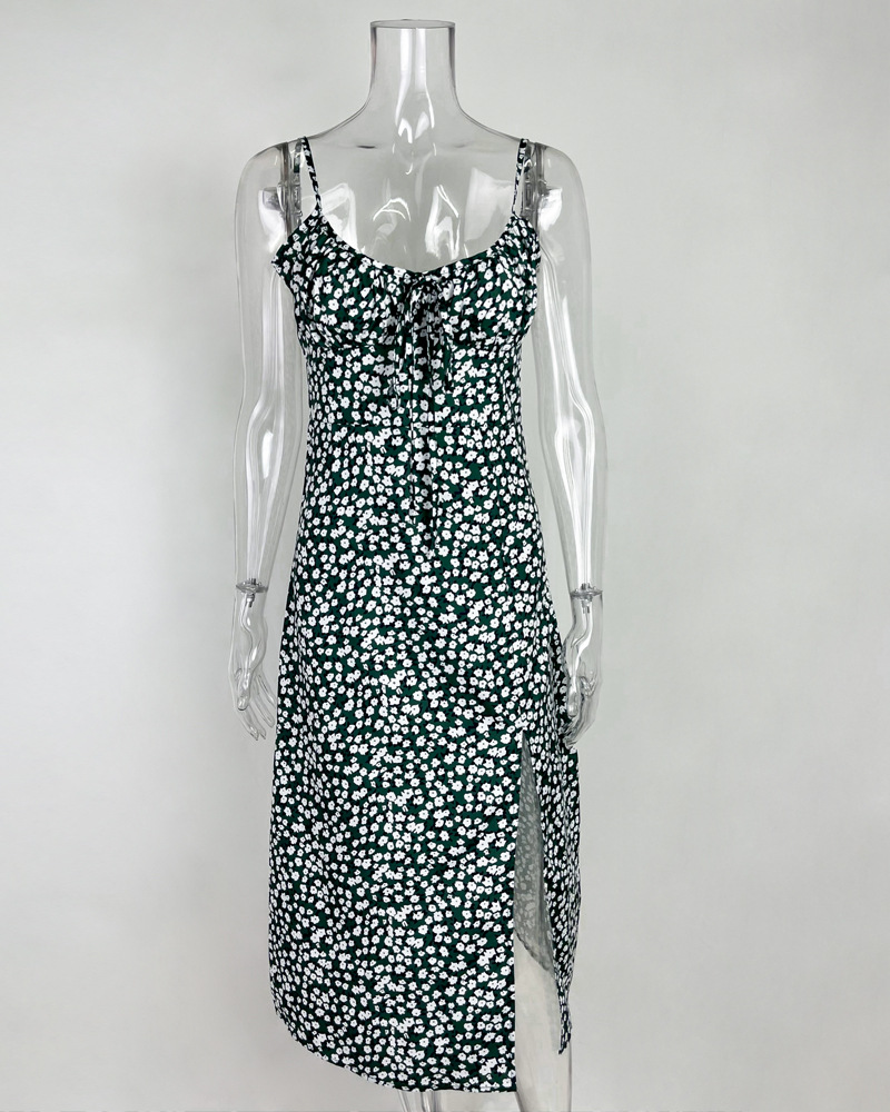 175g Weight Midi Dress Dress Length Type Sleeveless Sleeve Length Slit Dress Dresses Type Polyester Fabric Type High Waist Waist Line Holiday, Daily Occasion Strap Neckline Slim Fit Type Ditsy Floral Pattern Summer Season Women's Gender Printing Design Casual, Elegant Style Wholesale Women's Casual Elegant Printing Ditsy Floral Holiday Daily Strap Sleeveless Slit Dress 22