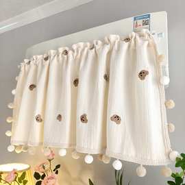 加厚刺绣纯棉婴儿空调挡风帘坐月子防直吹挂机通用魔术贴遮风帘