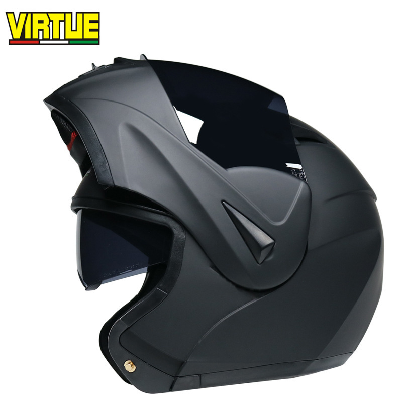 Casco virtuoso casco eléctrico para hombres y mujeres casco de exposición de doble lente casco completo Four Seasons coche eléctrico tapa antiniebla no motocicleta