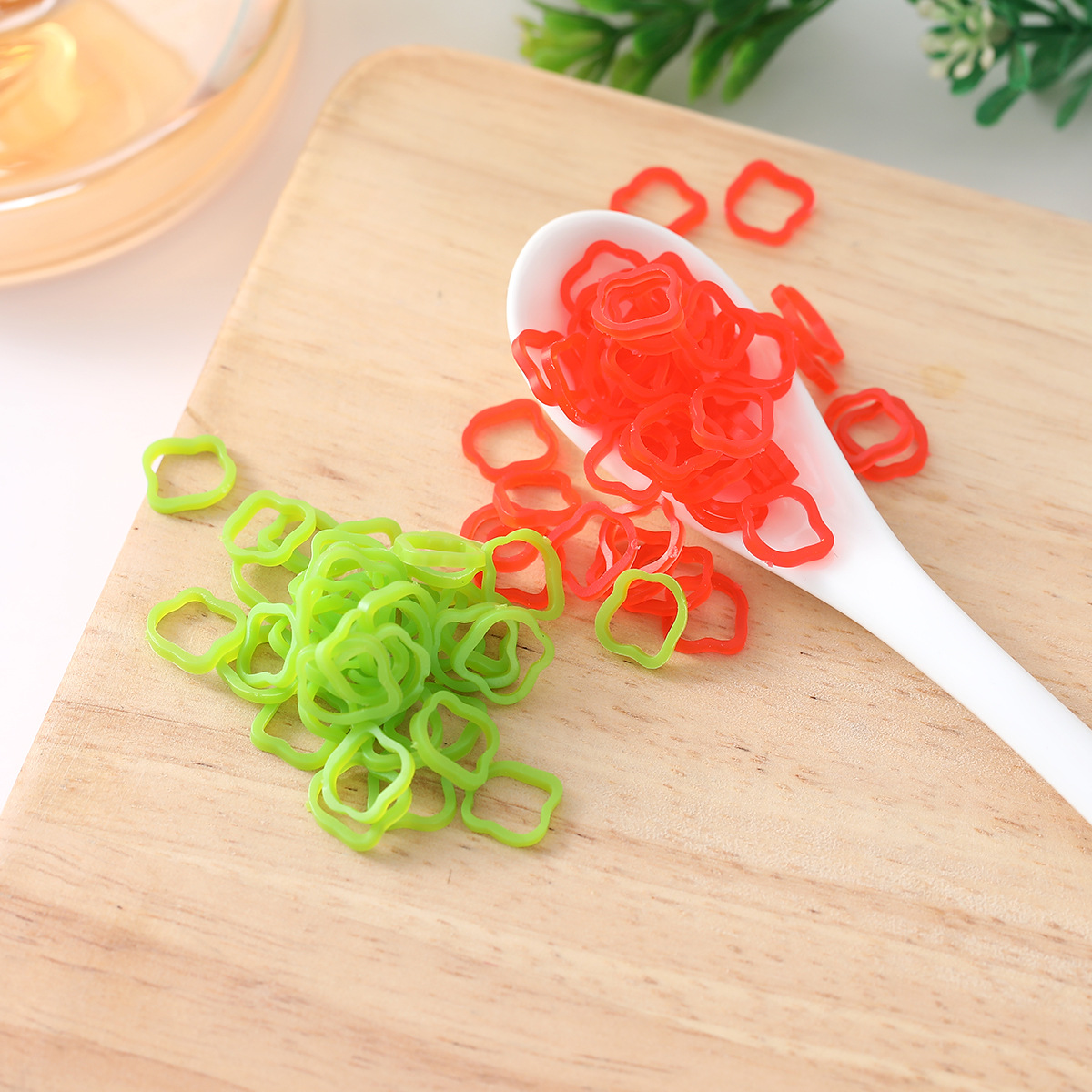 Simulated Chili Rings, Toy Green Pepper Rings, Red Pepper Rings, Simulated Food Accessories, Handmade Silicone Squeeze Balls