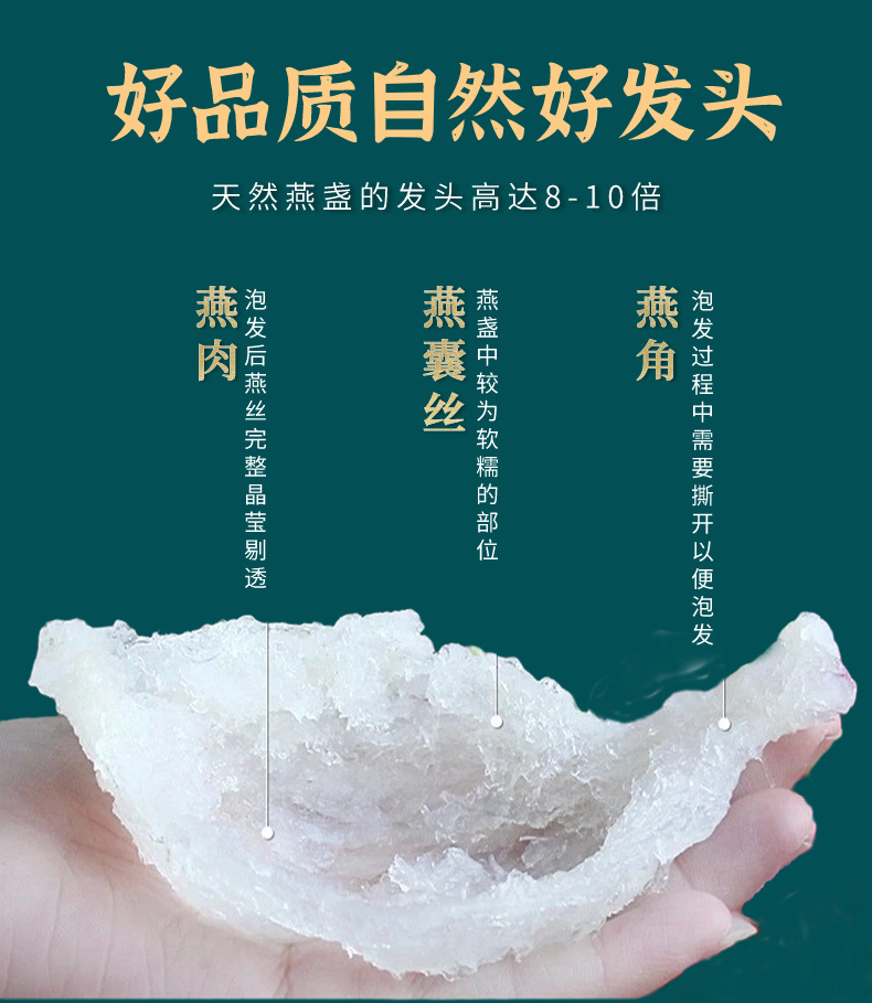 Premium White Bird's Nest Yan Wo Golden Swiftlet Nest Cups 100g Gift Box for Nourishing Soups quality and texture