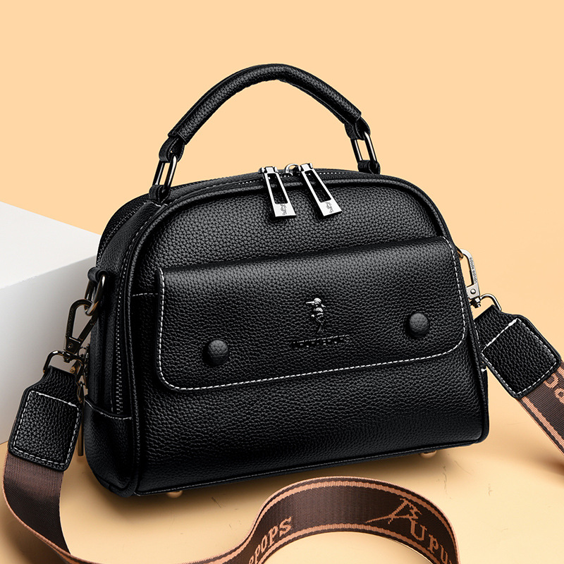 2024 Spring/Summer New Small Square with Multiple Layers, Wide Straps, Versatile Style, Mom's Handheld Bag, Single_voghion.com