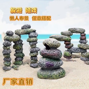 Stacked Stone Artificial Zen Rockery Stone Fish Tank Landscaping Ornaments Japanese-Style Gardening Bonsai Micro-Landscape Accessories Modeling