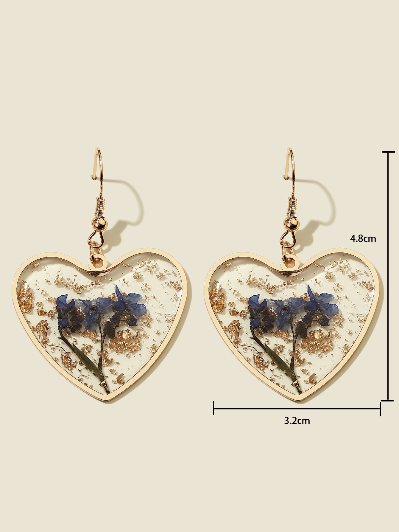 Simple Style Heart Shape Plastic Printing Women's Drop Earrings display picture 1