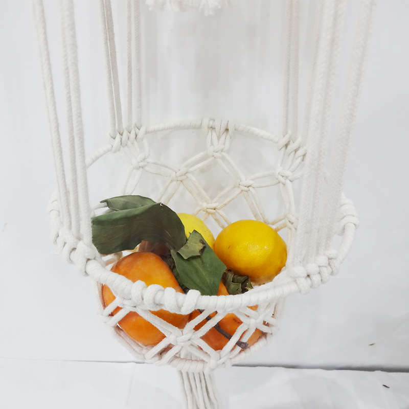 三层水果兜杂物挂兜家居装饰花盆网兜挂篮悬挂吊篮储物篮编织果篮