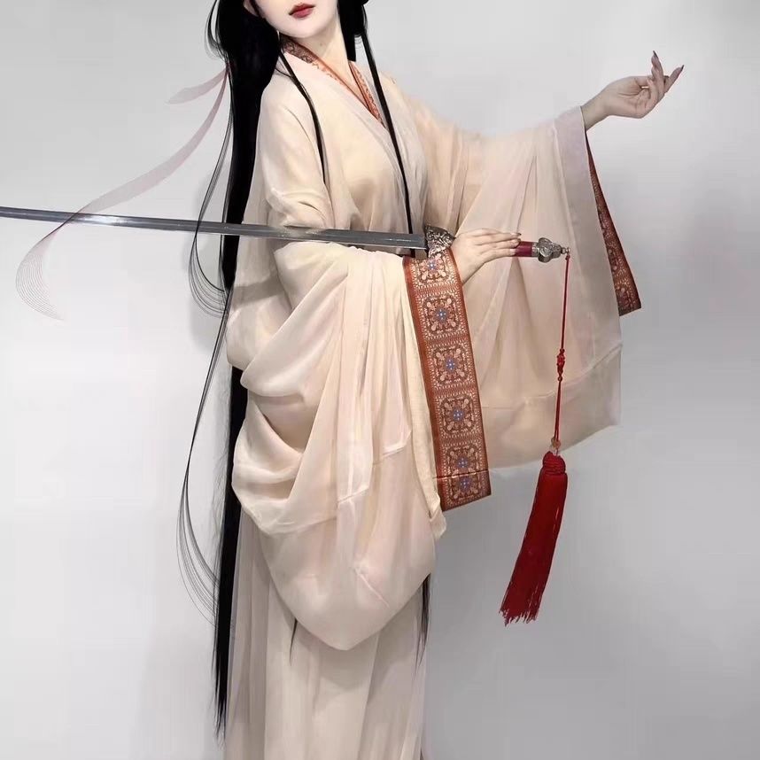 战国袍马山楚墓复原拖尾直裾新款大放量套装国潮汉服女新款舞蹈服-阿里巴巴