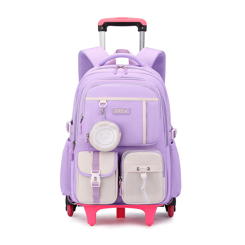 Nueva mochila de tirón para estudiantes de escuela primaria niñas 3 - 6 grados estudiantes de gran capacidad de moda mochila de tirón para estudiantes ligeros