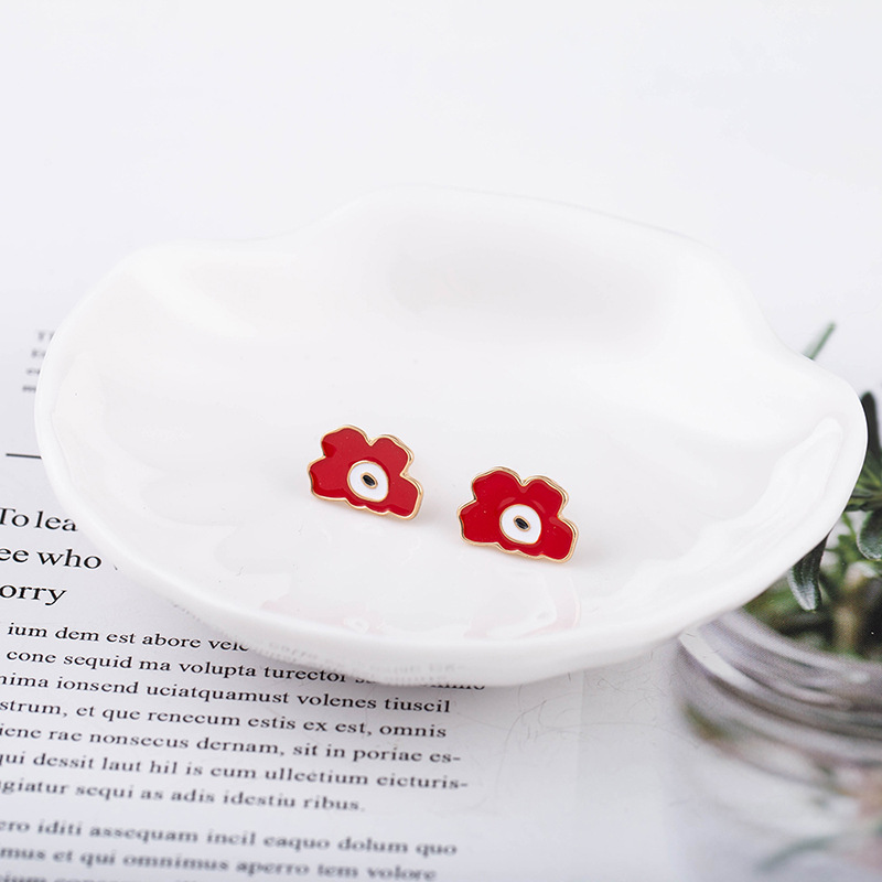 Korean Fashion Dripping Oil Flower Earrings display picture 6