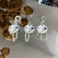 保色14k钟表链条吊坠diy饰品散珠串珠水晶配件