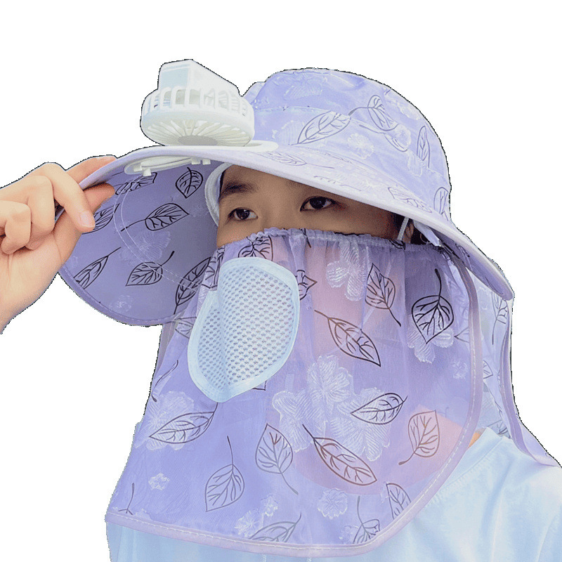 ファン付き帽子女性用 2024 新しい夏の屋外農作業日焼け止め帽子マスクサンハット UV 保護|undefined