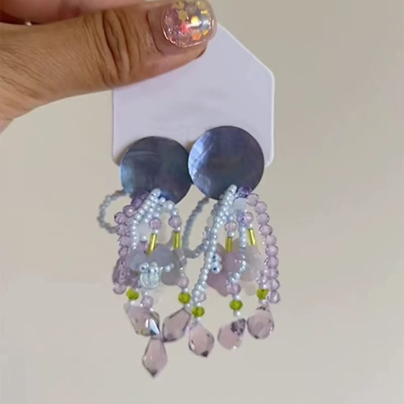 Pendientes de flores de color dopamina Pendientes dulces y frescos de primavera y verano Pendientes pequeños y elegantes de alta gama para mujer