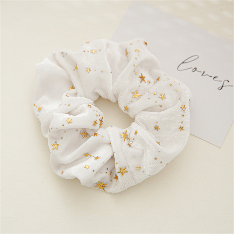 30g Weight Hair Tie Hair Accessories Type 1 Piece Quantity Holiday, Festival Occasion Flannel Material Star Pattern Women's Gender Simple Style, Classic Style Style Women's Simple Style Classic Style Star Flannel Hair Tie 8