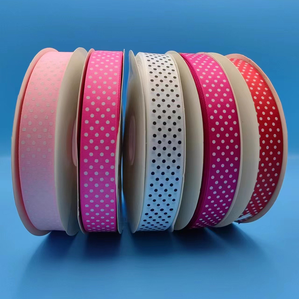 Cinta de hilo de impresión de lunares directa de fábrica cinta de impresión de 2,5 cm decoración de horquilla cinta de bricolaje cinta de embalaje especial