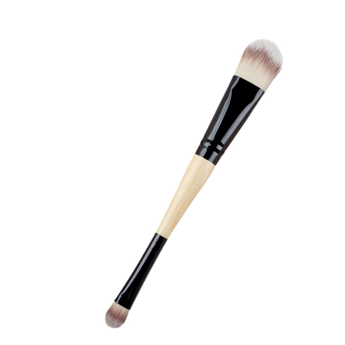 Doble cabeza cepillo de sombra de ojos de doble propósito cepillo de base de cepillo de maquillaje único herramienta de fibra suave cepillo de base de sombra de nariz cepillo de blanqueador