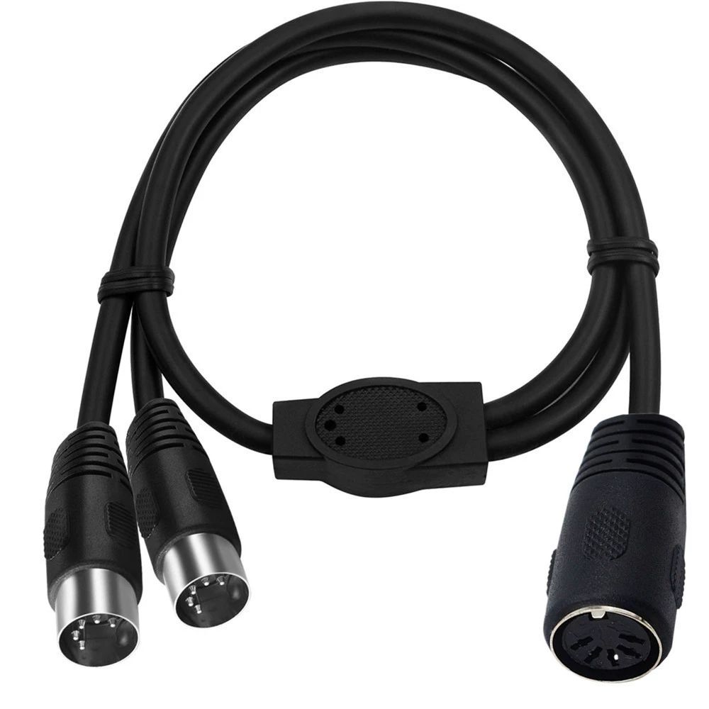 Большой DIN 5PIN кабель 1.2 м аудио/MIDI 5-контактный, мама на 2 штекера DIN 5-pin