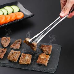 Fire pit tea sandwich tongs 304 barbecue sandwich camping gold food tongs home kitchen small tools food tongs recommended