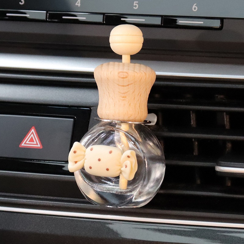 Fragancia de coche, líquido volátil, botella vacía, aceite esencial de aromaterapia autoinstalado, aire acondicionado, salida de aire, té blanco, fragancia ligera, dibujos animados duraderos, lindo