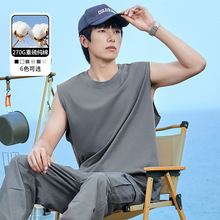 【270g重磅纯棉】100%背心男士夏季潮牌ins宽松圆领运动坎肩无袖t
