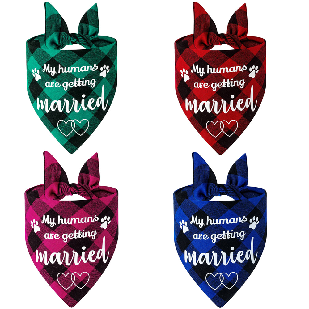 Suministro directo de fábrica en stock algodón transfronterizo mascota perro bufanda boda toalla triángulo saliva toalla impresión al por mayor