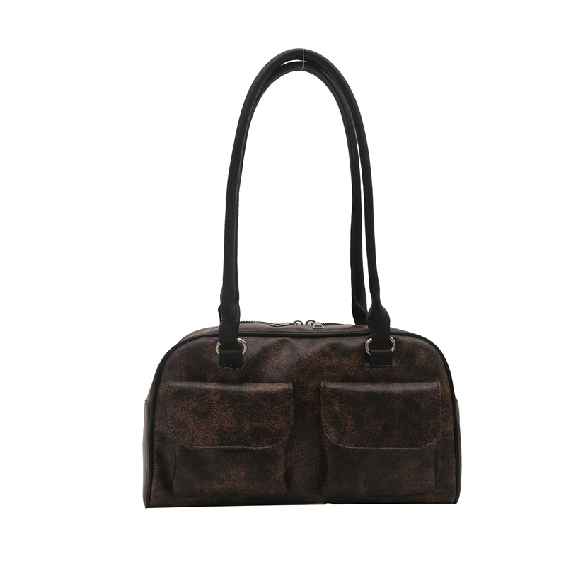 Bolso de brazo retro para mujeres 2024 nuevo invierno de moda simple bolso de hombro de mano bolso de viaje de gran capacidad