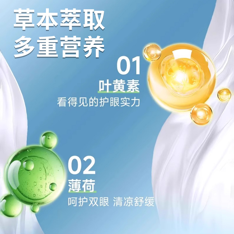 Lutein Eye Patch with Cooling Ice Sensation, Eye Fatigue Relief Acupoint Cold Compress Hydrogel Eye Protection Patch