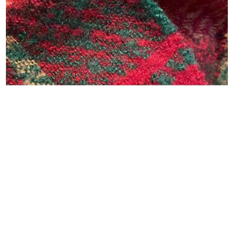 Regalo di Capodanno: sciarpa scozzese con nappe rosse natalizie, sensazione invernale di alta qualità per le donne, caldo scialle coreano, sciarpa spessa_voghion.com