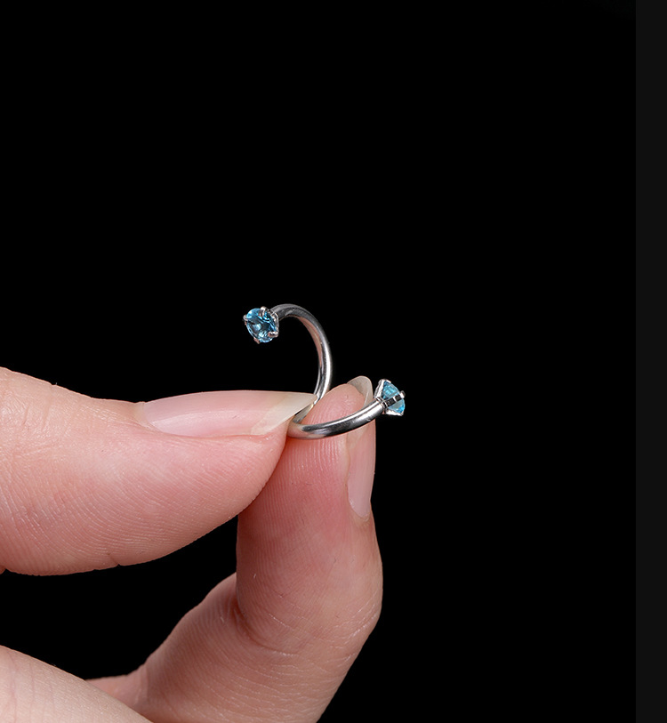 Personalized Round Zircon Stainless Steel Ear Clip for Women - Geometric Exotic Ear Clip Without Ear Holes detail image 12