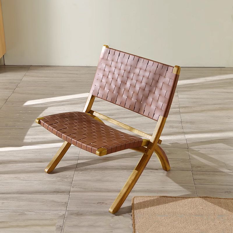 Una silla de silla de madera sólida nórdica sofá retrógrado individual de alojamiento residencial hotel silla de tejido casual