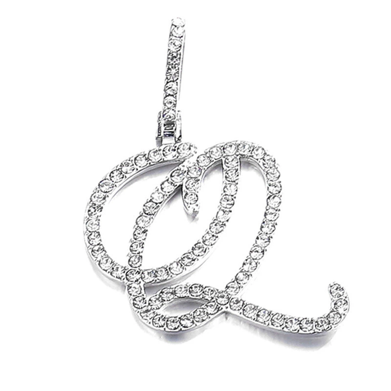 Подвес-цепочка из медной основы с позолотой 18K и цирконами, цепочка 45+5 см, подвеска 5 см