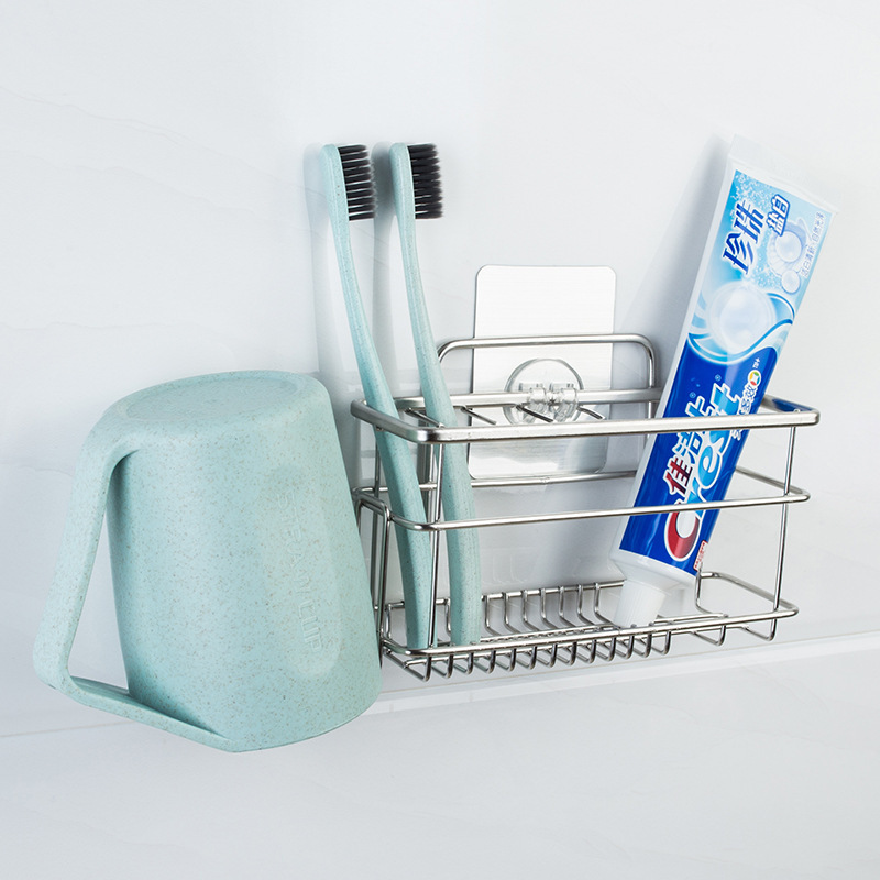 不锈钢牙刷置物架家用卫生间刷牙漱口杯架浴室牙膏收纳电动牙刷架