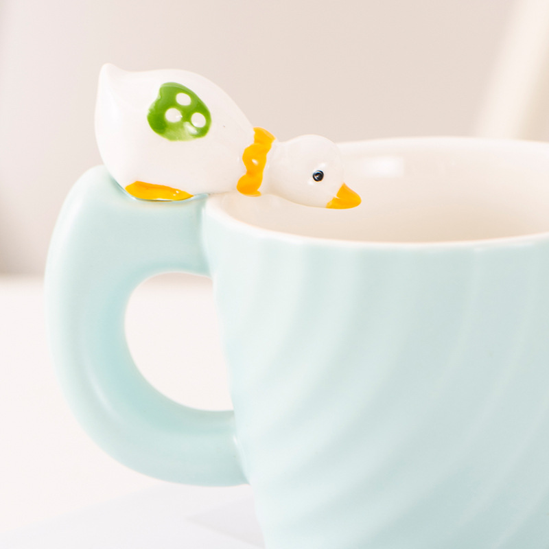 Taza de Cerámica Pato Beber, Diseño Creativo y Tierno, Gran Capacidad