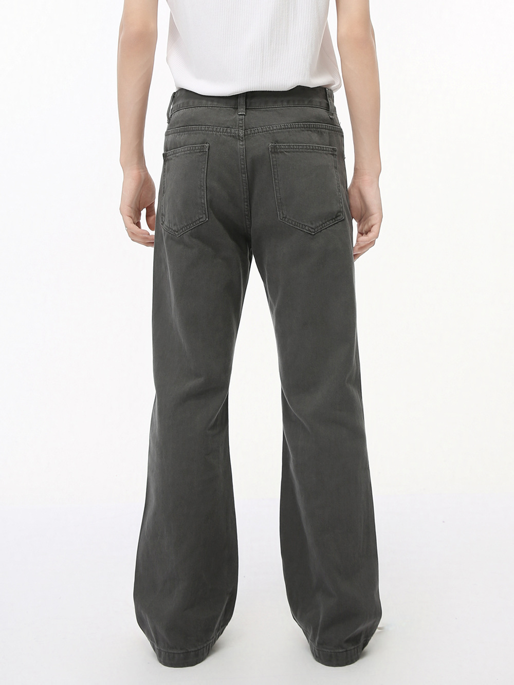 MTLCLOTHES Hombres| Coreano vibe mini slim slim color negro gris sólido lavar jeans tendencia
