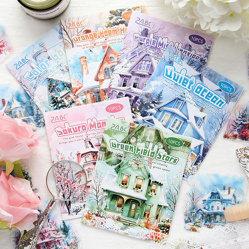 Color Dream Garden Niebla Waterproof Pet Sticker Bag DIY Cuenta de mano Diario Sticker Cuenta de mano Transfronteriza Castillo Sticker Decoración