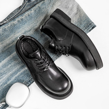 小众大头皮鞋男士休闲商务圆头德比鞋2024新款暗黑英伦潮流188188