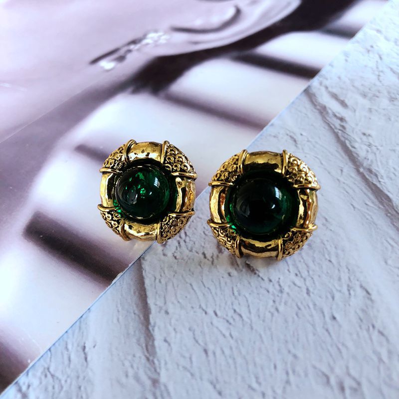 Vintage Fashion Pearl Glass Jade Drip Glaze Earrings Wholesale Nihaojewelry display picture 17