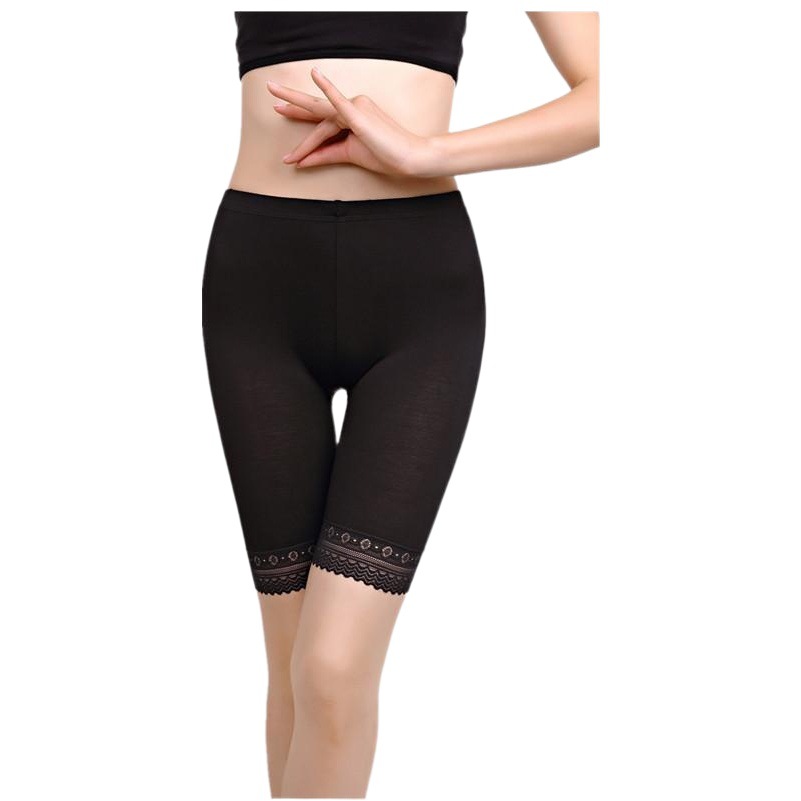 Más de XL-5XL tamaño de verano más tamaño de cinco puntos de seguridad anti-exposición pantalones extendidos polainas modales