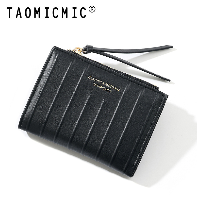 26 años de nuevo comercio exterior de alto nivel dos plegables cremallera bolsa de cambio de moda mujer gran capacidad bolsa de tarjetas PU