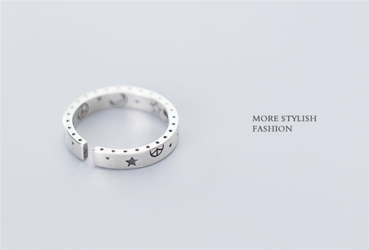 South Korea star moon index finger ring retro fivepointed star ringpicture8