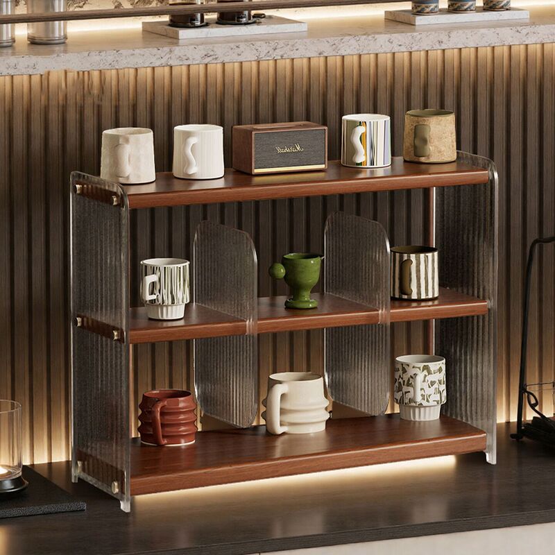 Second-Hand Solid Wood Walnut Cup Holder, Perfume Storage Rack, Coffee Corner Desktop Organizer, Mug Display Stand