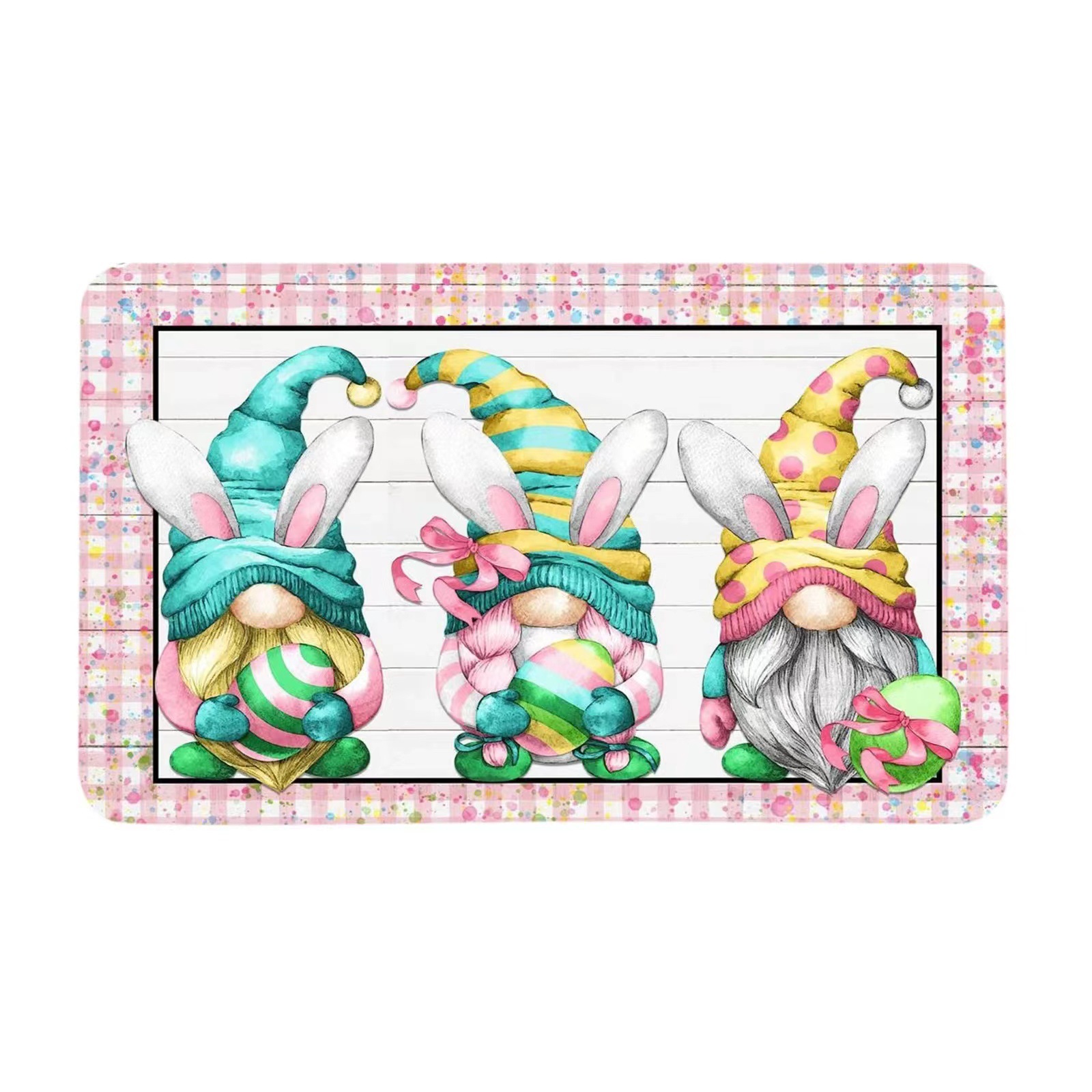 Transfronterizo de Amazon conejo de Pascua alfombra de piso decorativa Flor de camión alfombra de puerta de interior y exterior alfombra de pie de pasillo al por mayor