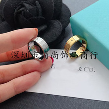 卡家戒指镶钻曲面指环玫瑰金驴家宽版戒指外贸尖货工厂直发代发