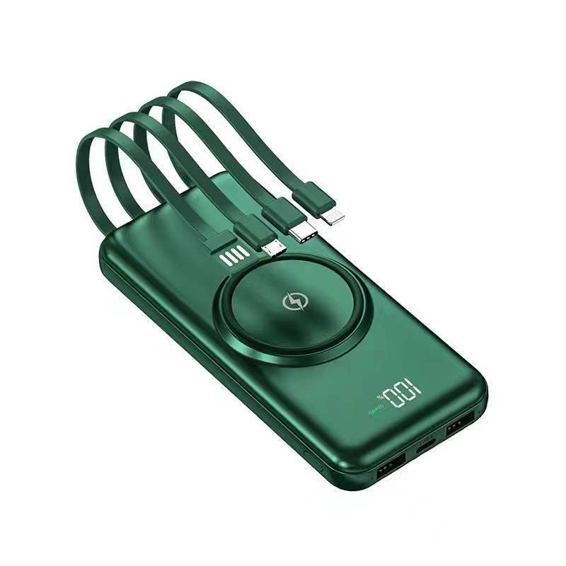 2w mAh gran capacidad de cuatro líneas de alimentación portátil delgada con cable de carga al aire libre gran capacidad portátil en stock